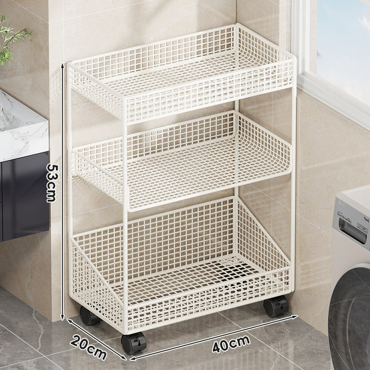 Compact Three-Tier Ventilated Metal Mesh Organizer Shelf for Countertop and Cabinet