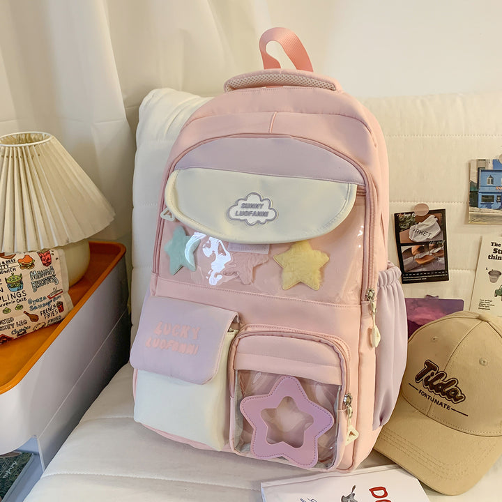 Deluxe Star-Embellished Casual Backpack Kalsten