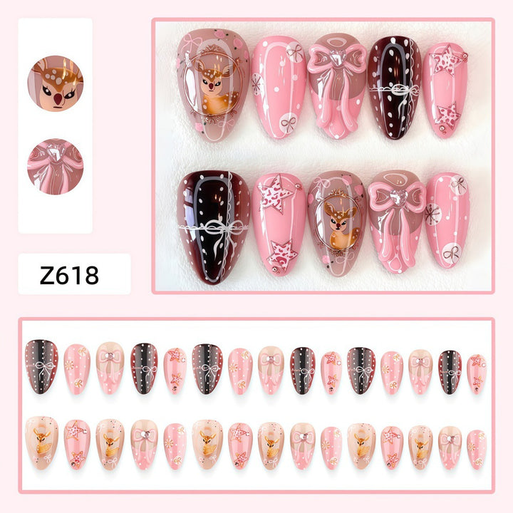 Artificial Nails in Playful Deer Design Kalsten