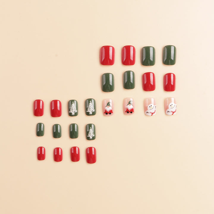Festive Winter-Themed Press-On Nail Art Kalsten