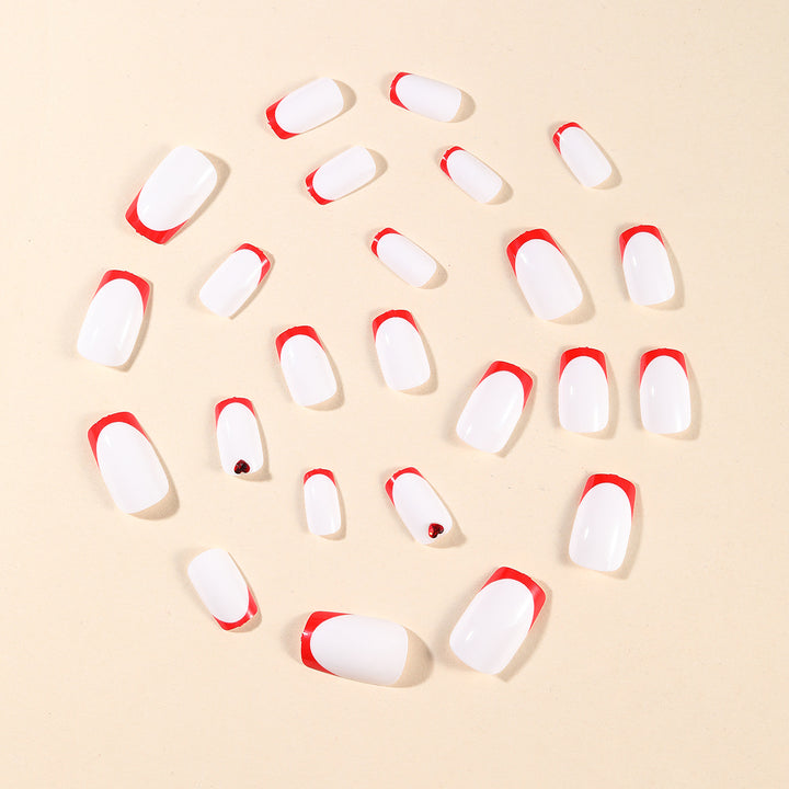 Heart-Accent Acrylic Nail Art Extensions Kalsten