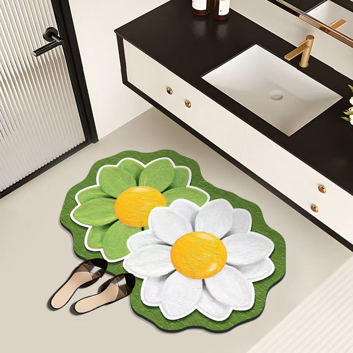 Decorative Floral Bath Mat Kalsten