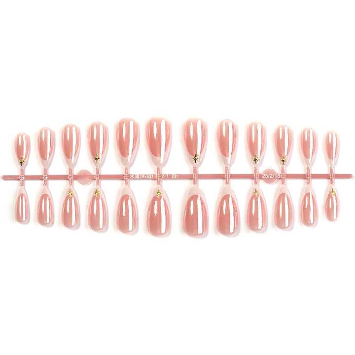 Elegant Press-On Nail Set with Decorative Gold Accents Kalsten
