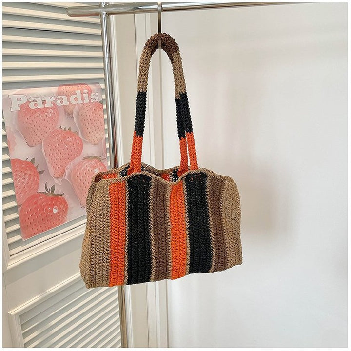Braided tote bag with modern stripe pattern Kalsten
