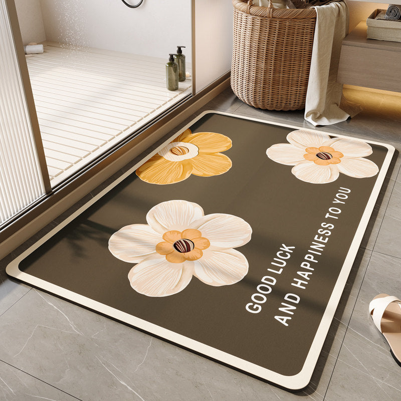 Decorative Floral Bath Mat Kalsten