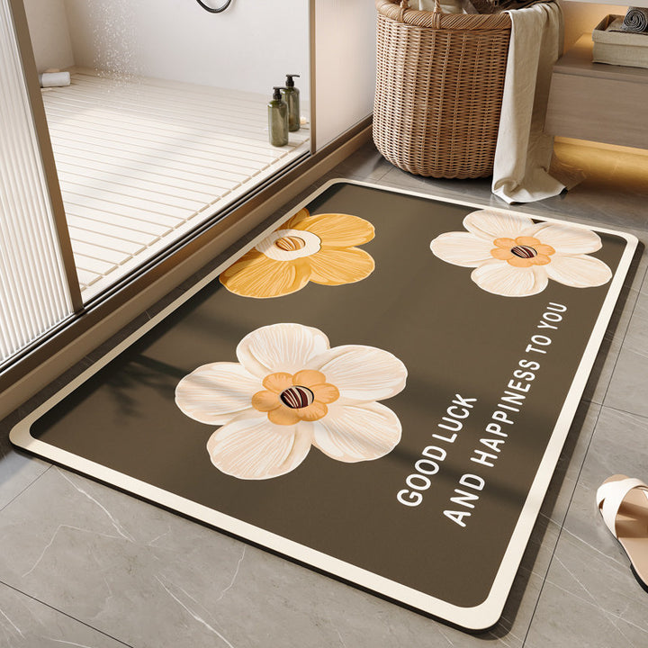Decorative Floral Bath Mat Kalsten