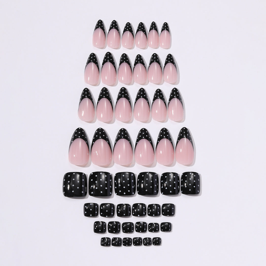 Acrylic nail set with creative tips and elegant embellishments Kalsten