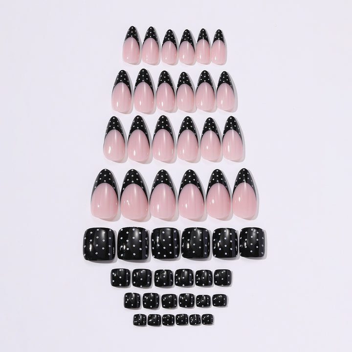 Acrylic nail set with creative tips and elegant embellishments Kalsten