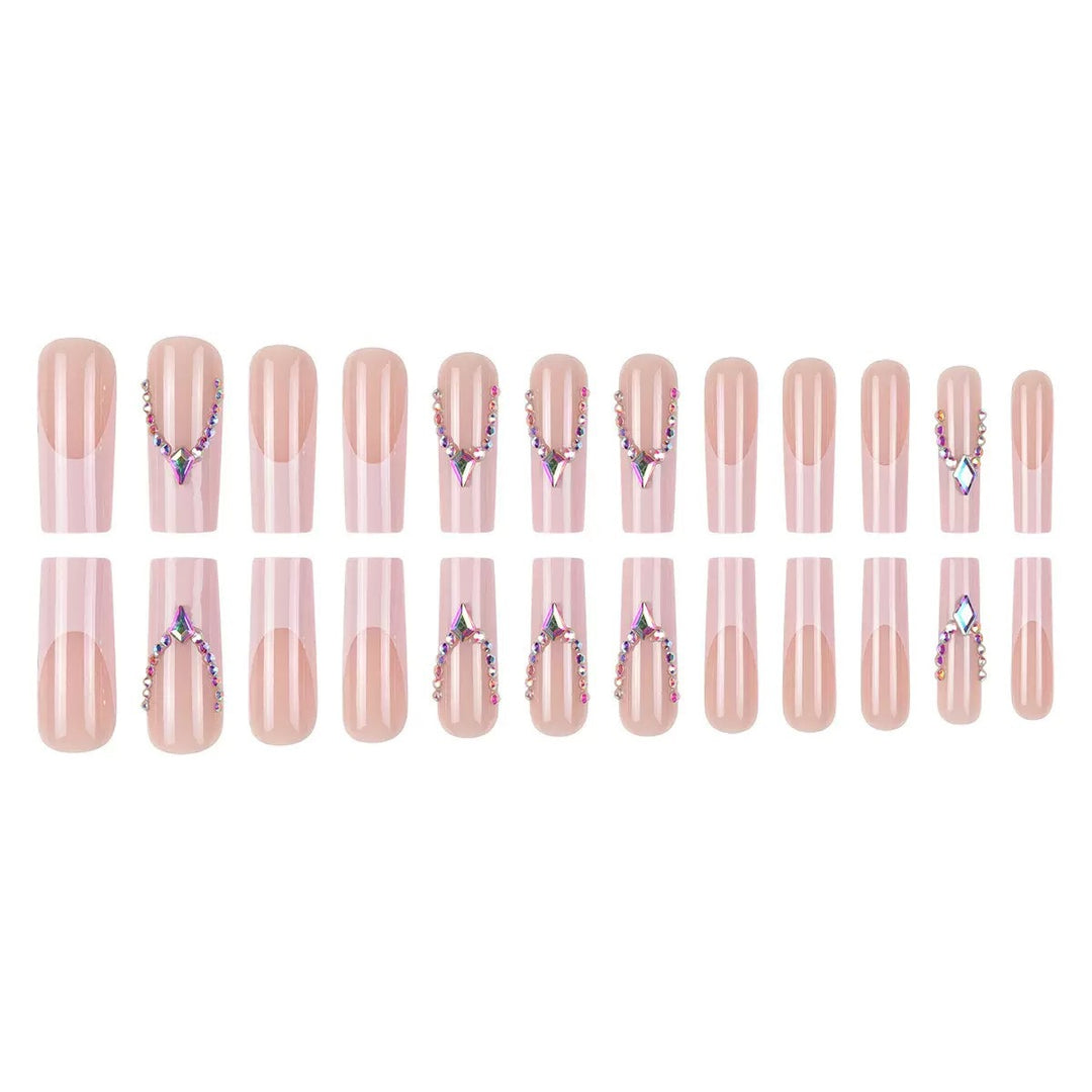 Glamorous artificial nails with sparkling rhinestone embellishments Kalsten