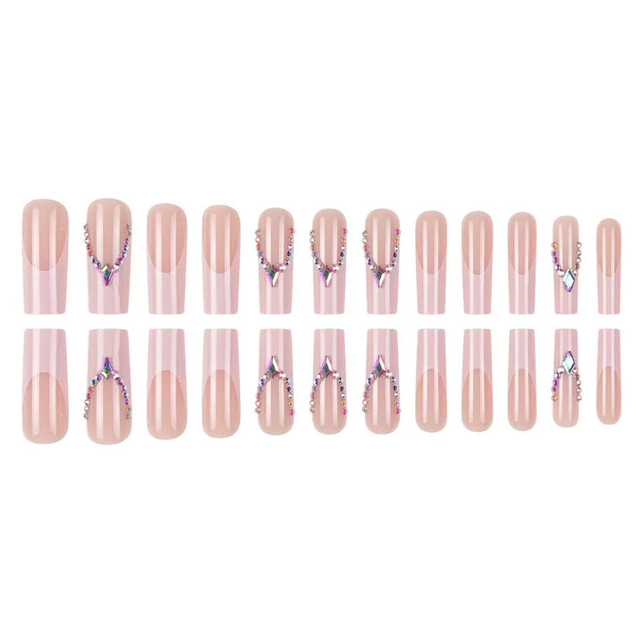 Glamorous artificial nails with sparkling rhinestone embellishments Kalsten