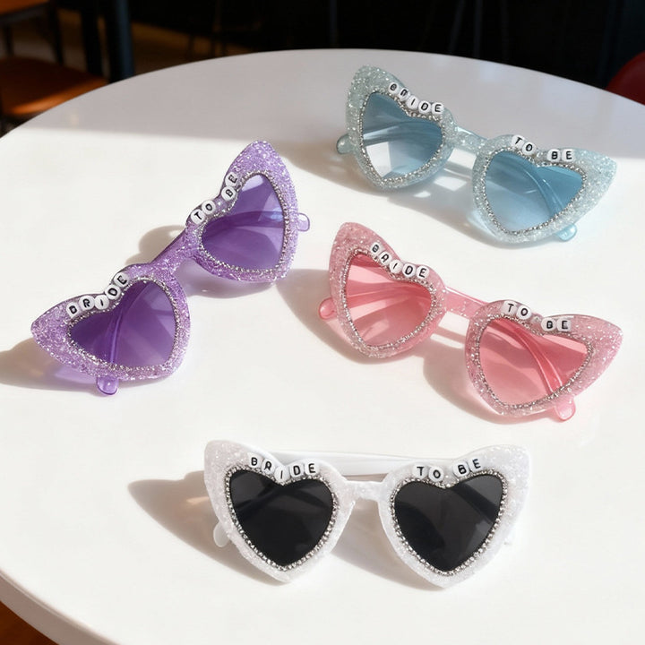 Rhinestone-Embellished Heart Sunglasses Kalsten