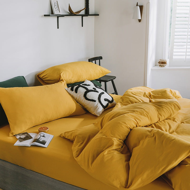 Bedding set made of breathable cotton percale with temperature-regulating processing