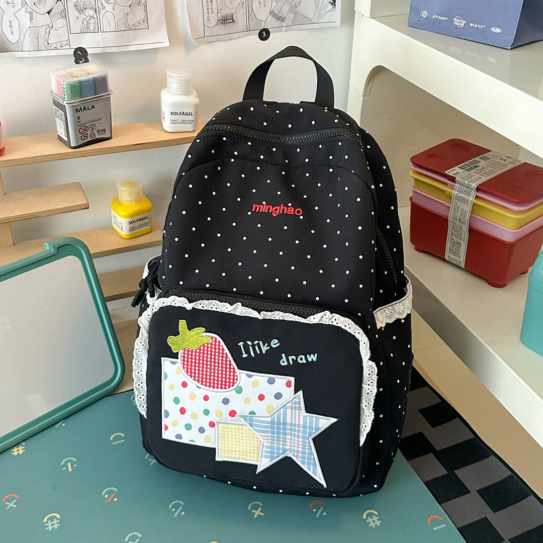 Decorative Polka Dot Print Backpack Kalsten