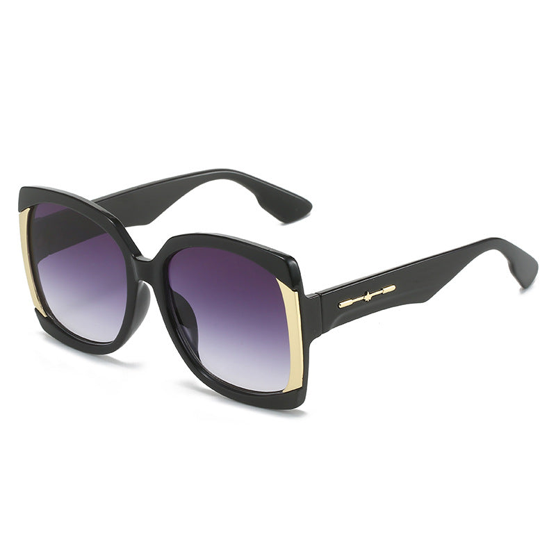 Oversized Tortoiseshell Sunglasses with Gold Accents Kalsten