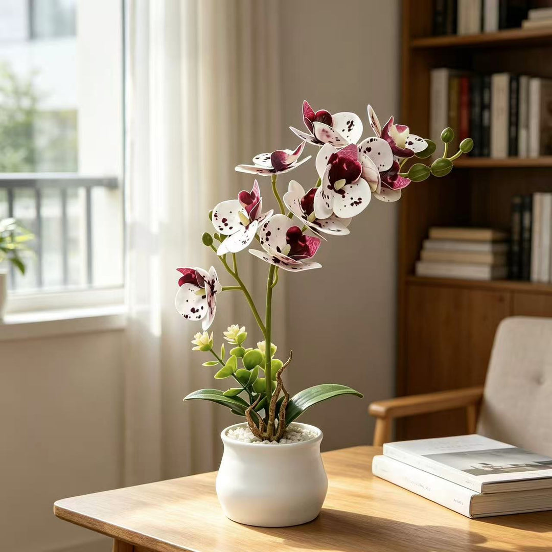 Elegant Faux Orchid Arrangement for Home Decor Display