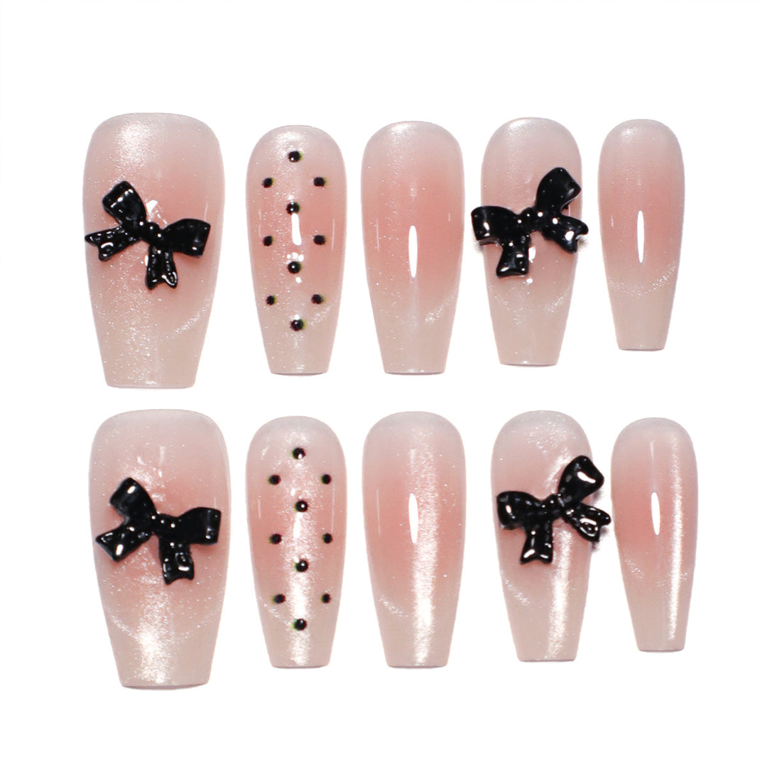 Elegant artificial nails with bow design Kalsten