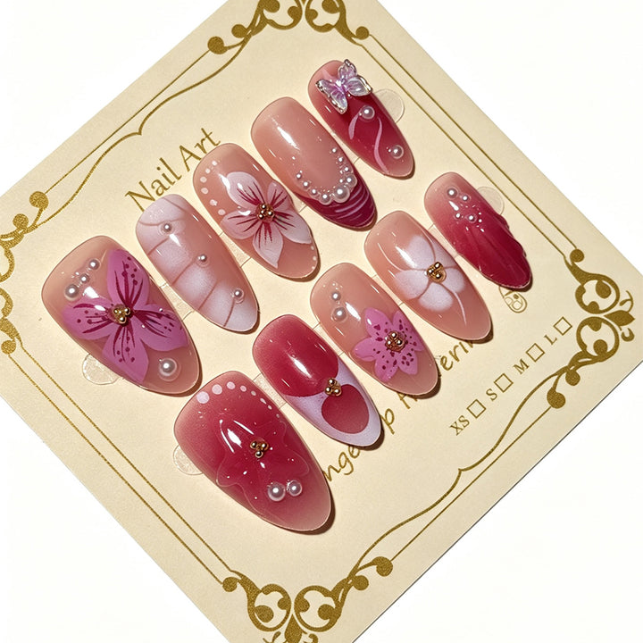 Floral Decorative Press-On Nail Art Kit Kalsten