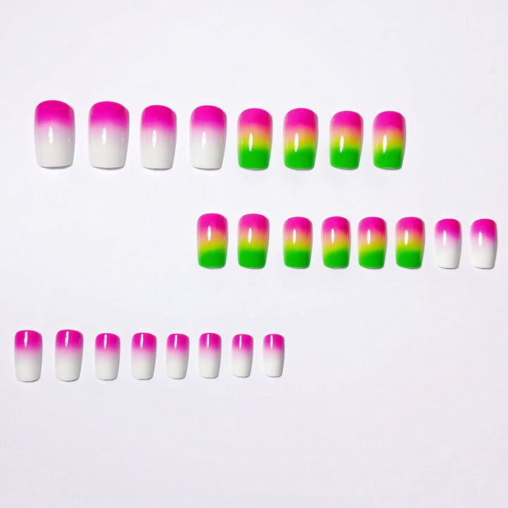 Creative Gel Nails with Neon Gradient Kalsten