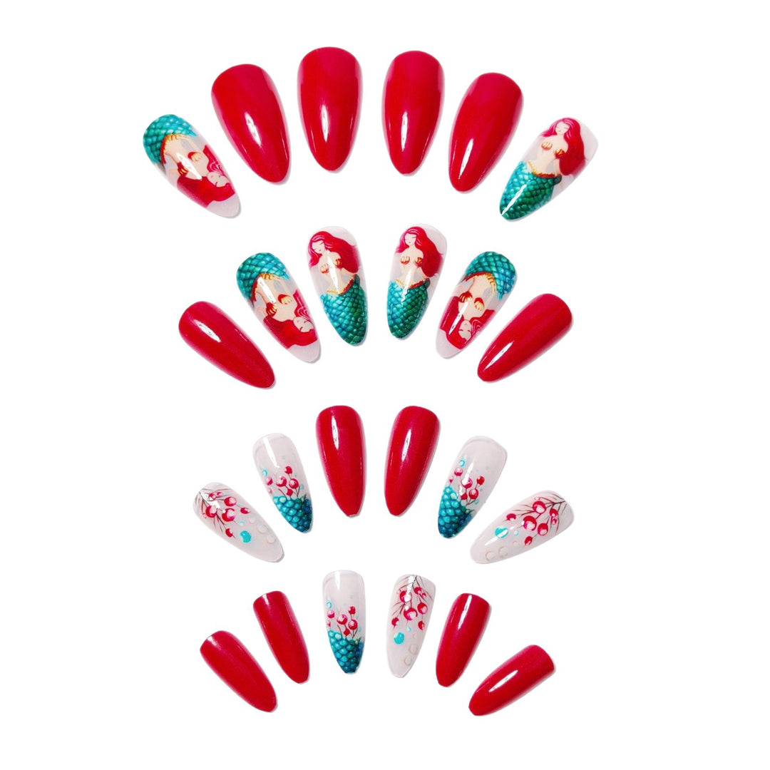 Mermaid motif artificial nails Kalsten
