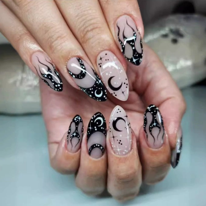 Artistic Moon-Themed Nail Art Enhancements Kalsten