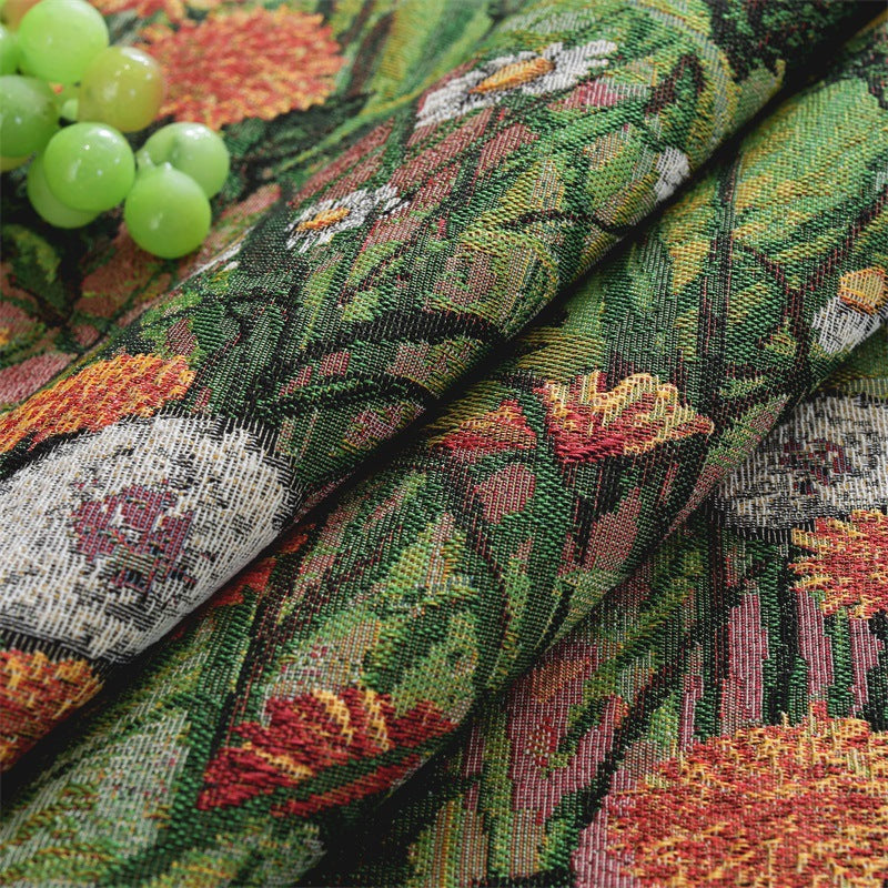 Embroidered Floral Tapestry Fabric
