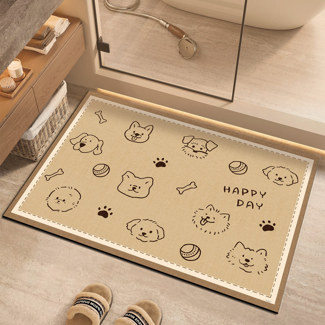 Cute Family Themed Decorative Bath Mat