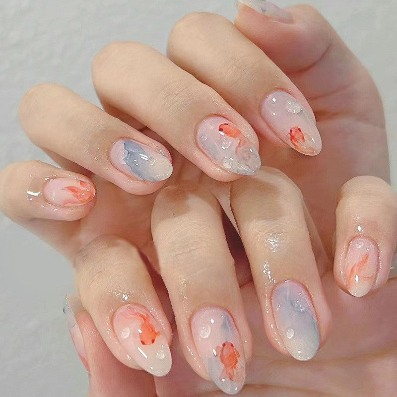 Elegant Floral Bow Press-On Nail Tips Kalsten