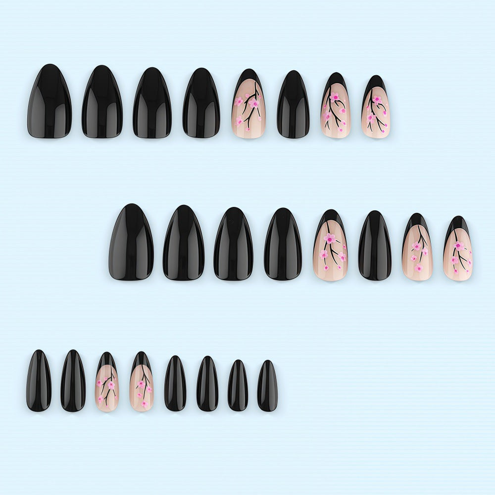 Trendy Artificial Nails with Floral Accents Kalsten