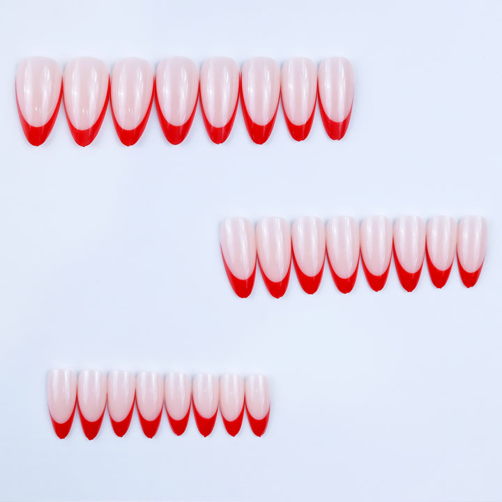 Artificial nails in stylish stiletto design with eye-catching top coat Kalsten