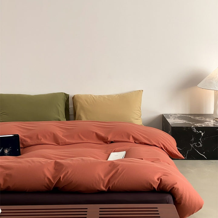 Bedding set made of soft cotton microfiber with quilted comforter