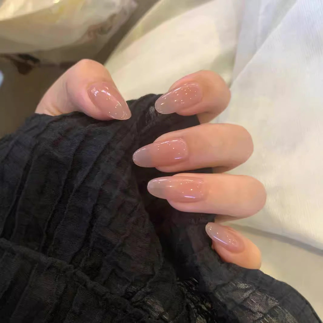 Elegant Glossy Almond-Shaped Acrylic Nails Kalsten