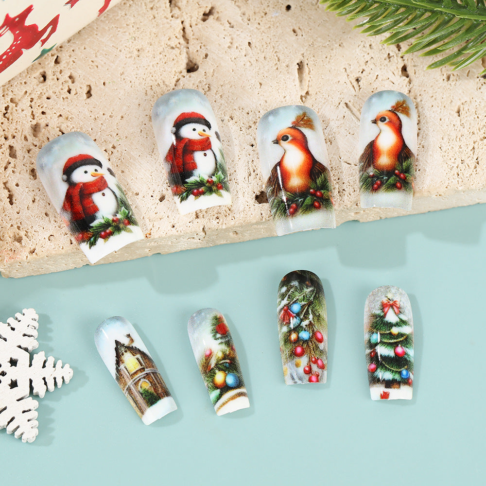 Creative artificial nails in festive Christmas design Kalsten