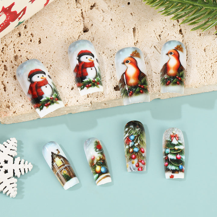 Creative artificial nails in festive Christmas design Kalsten