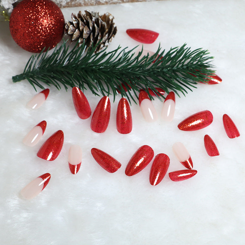 Glittery Stiletto Press-On Nail Tips Kalsten