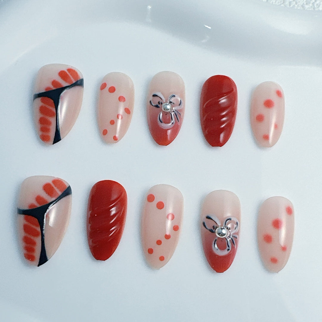 Creative Art Nails Set with Decorative Accents Kalsten