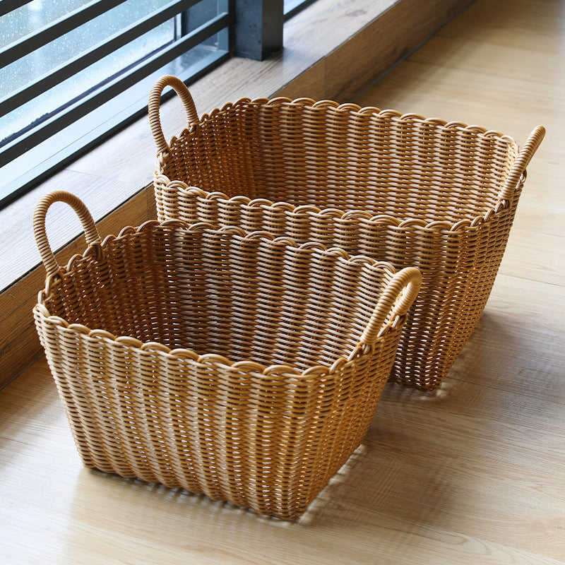 Handwoven Storage Basket with Handles Kalsten