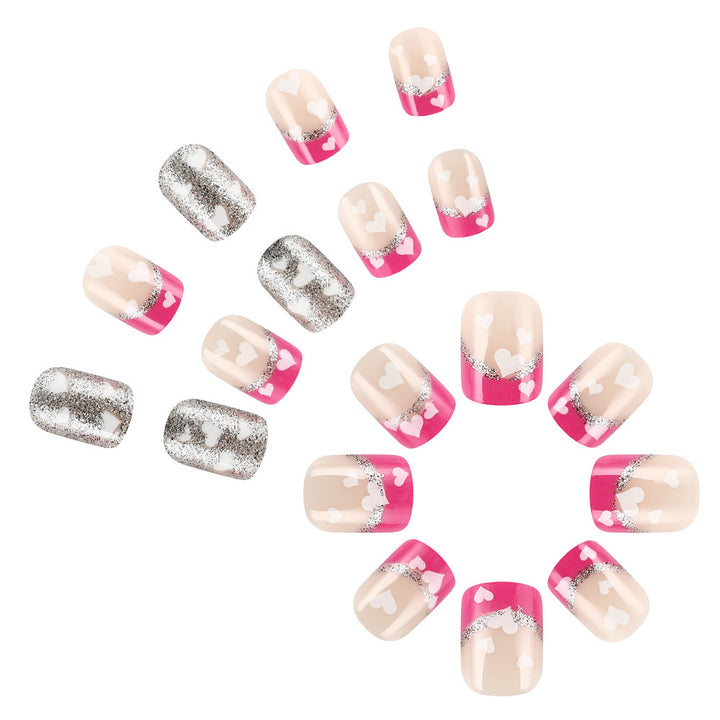 Heart-Embellished Gel Nail Set Kalsten