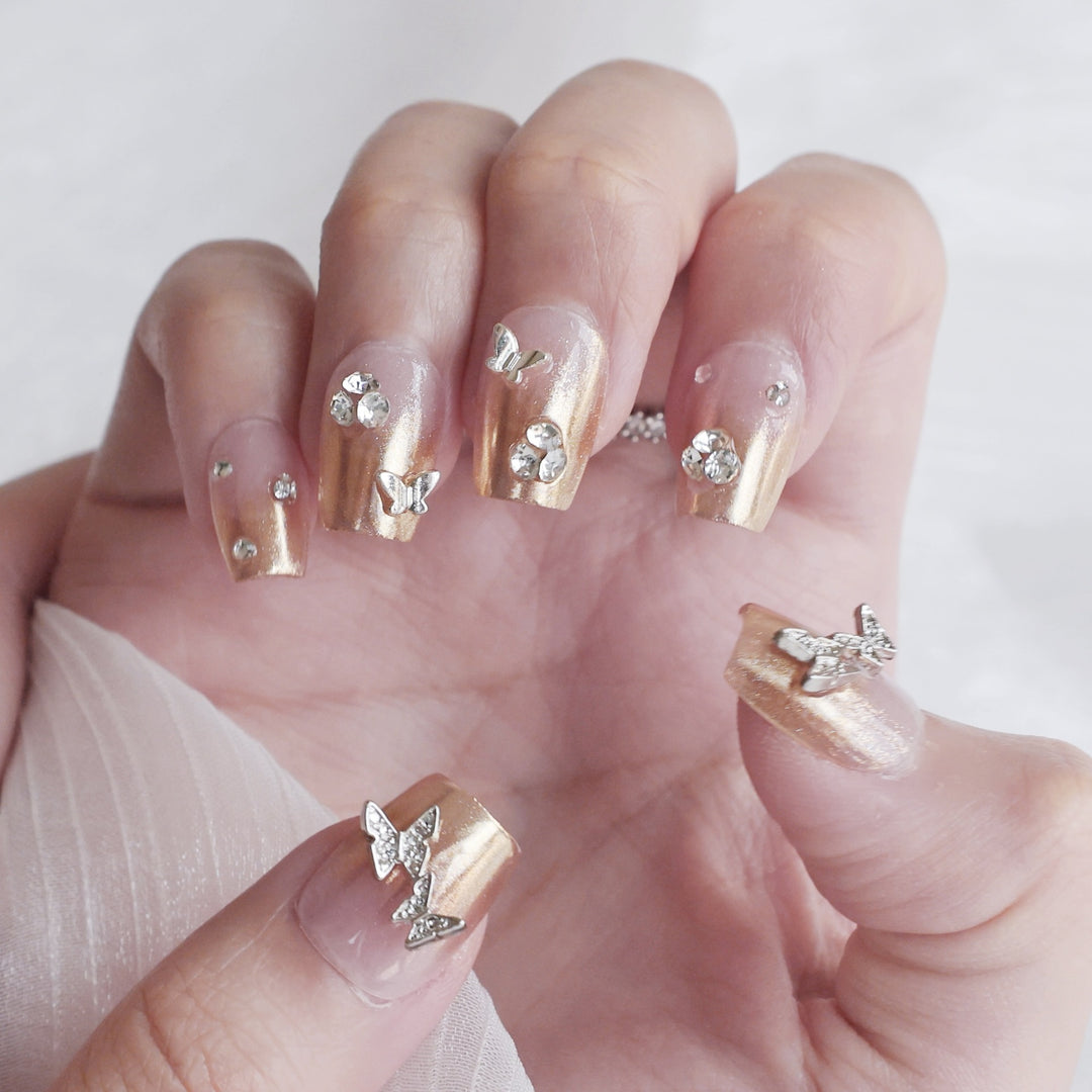 Butterfly-Embellished Press-On Nail Set
