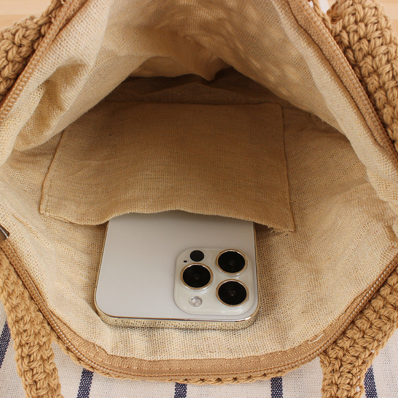 Handbag Made of Hand-Knotted Natural Material with Elegant Details Kalsten