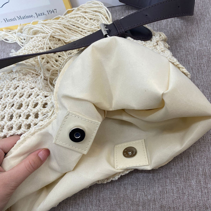 Macrame Crossbody Bag with Fringes Kalsten