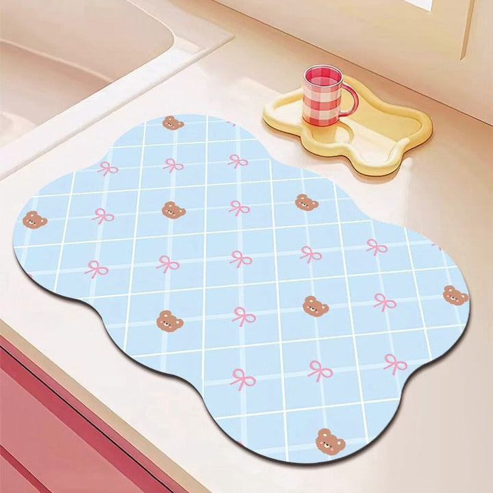 Cartoon Bear-Themed Kitchen Mat