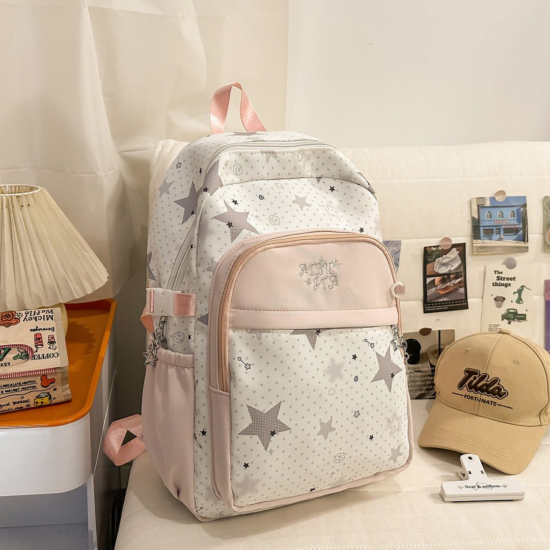 Stylish Star-Patterned Day Backpack