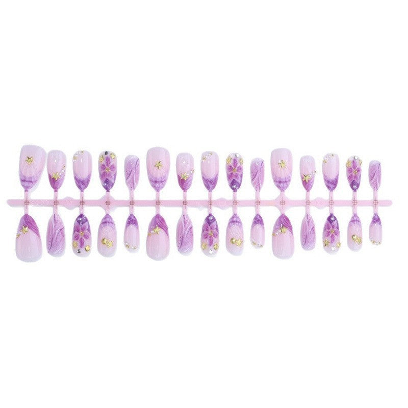 Artistic Floral Press-On Nail Set Kalsten