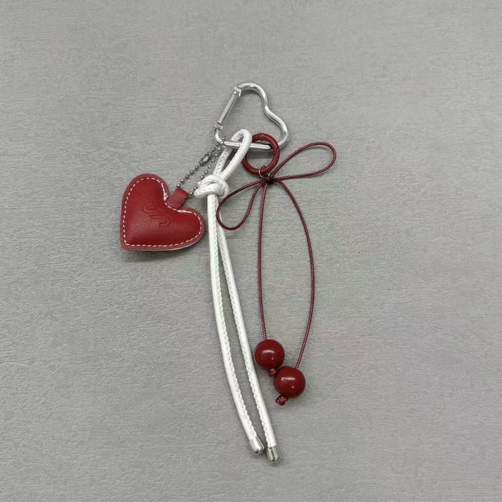 Leather Heart Charm Keychain Kalsten