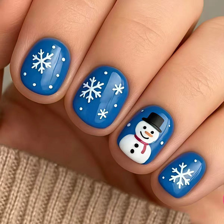 Artificial nails with festive snowman design Kalsten