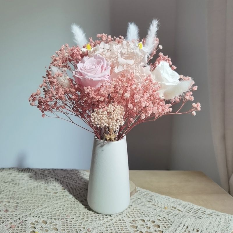 Dried Floral Bouquet with Elegant Yellow Accents