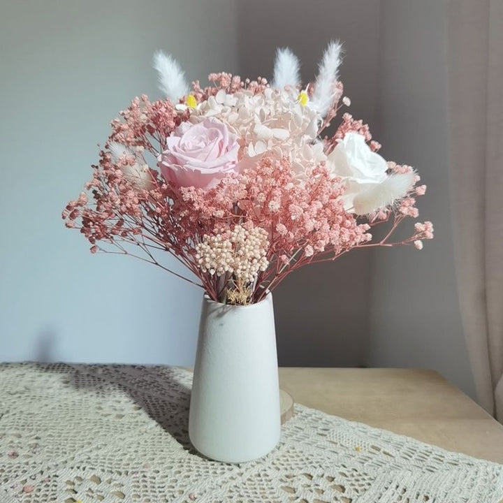 Dried Floral Bouquet with Elegant Yellow Accents