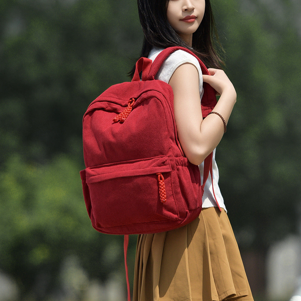 Casual Corduroy Backpack Kalsten