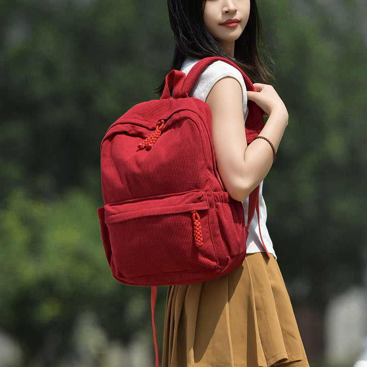 Casual Corduroy Backpack Kalsten