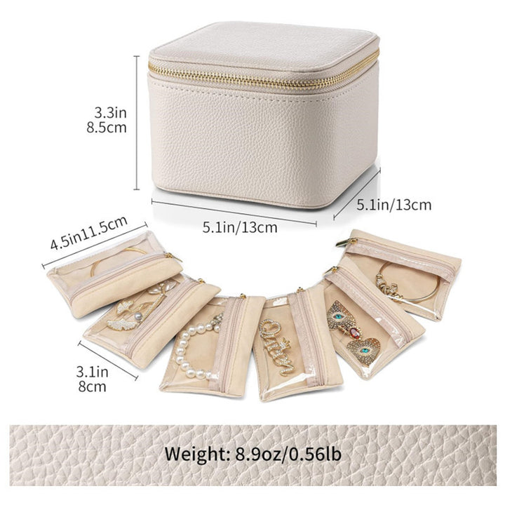 Jewelry Organizer Bag with Transparent Compartments Kalsten